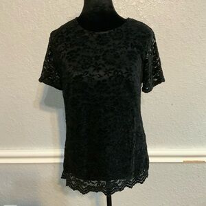 Elegant Black Lace Women's Top